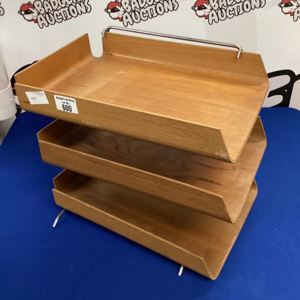 Vintage bentwood filing unit set for office storage.