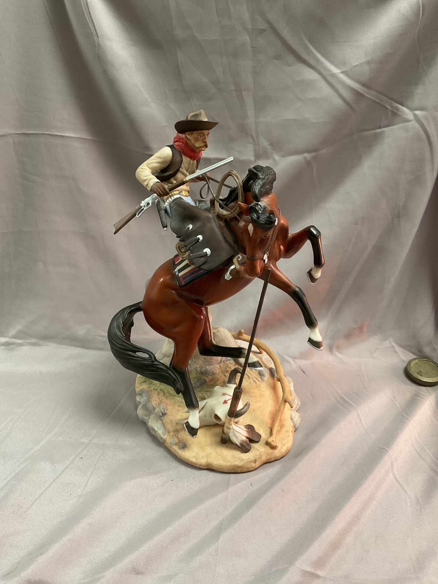 911 franklin mint sudden warning by jim pointer cow boy figure
