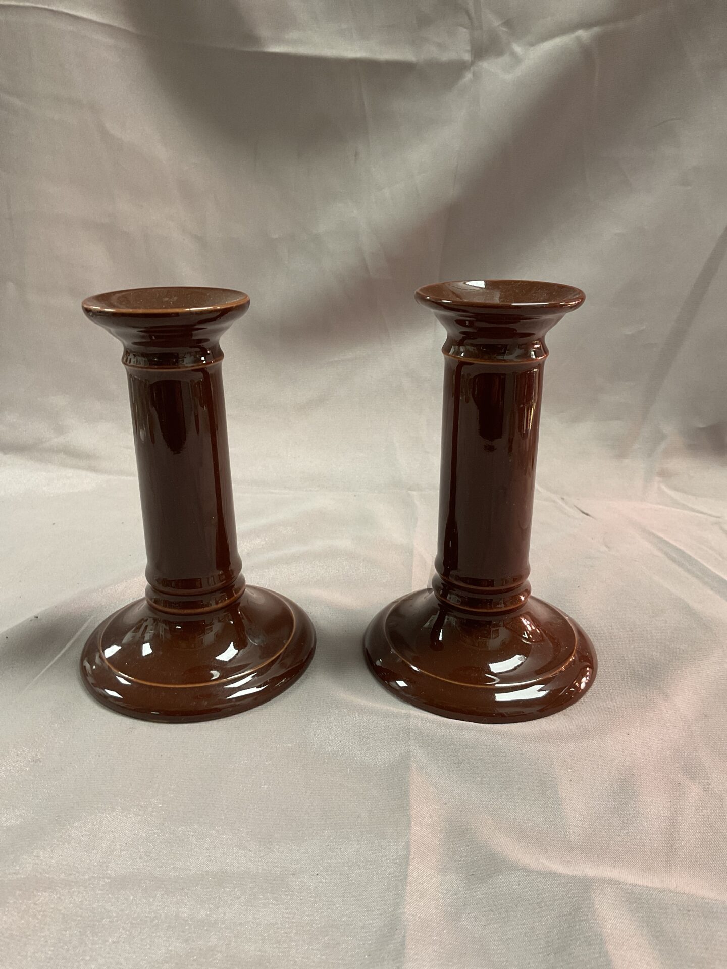 934 A pair victorian doulton 5.5” candlesticks