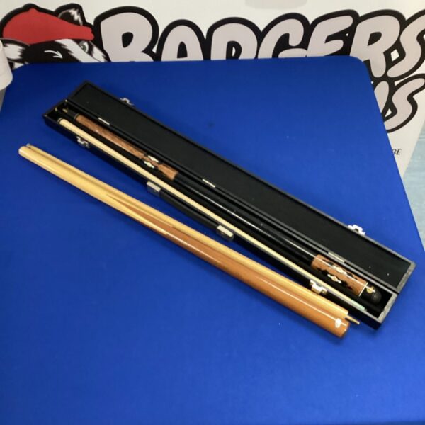 Pair of RCA branded pool cues for billiard games.