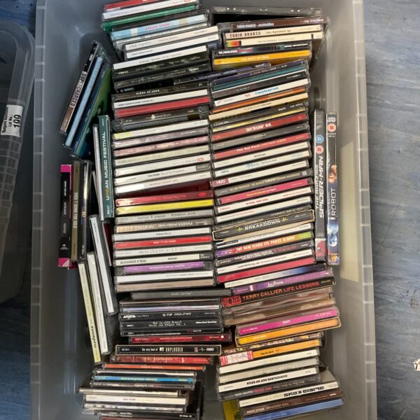 Large CD collection featuring albums by Fugees and Beverley Knight.