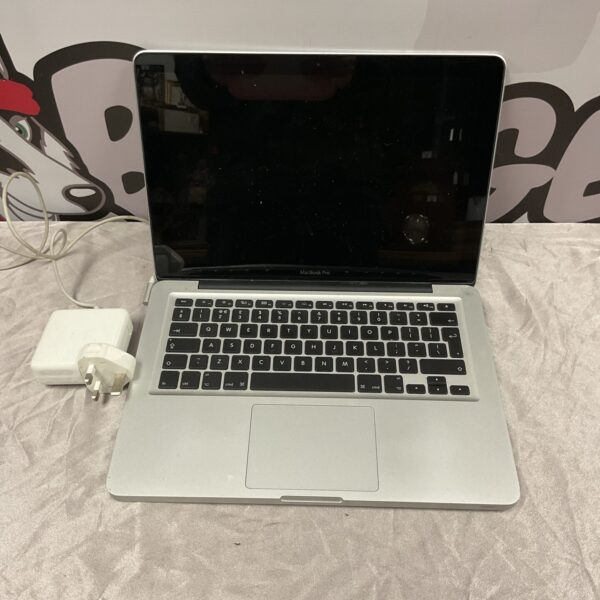 Silver Apple MacBook Pro A1286 laptop for parts or restoration.