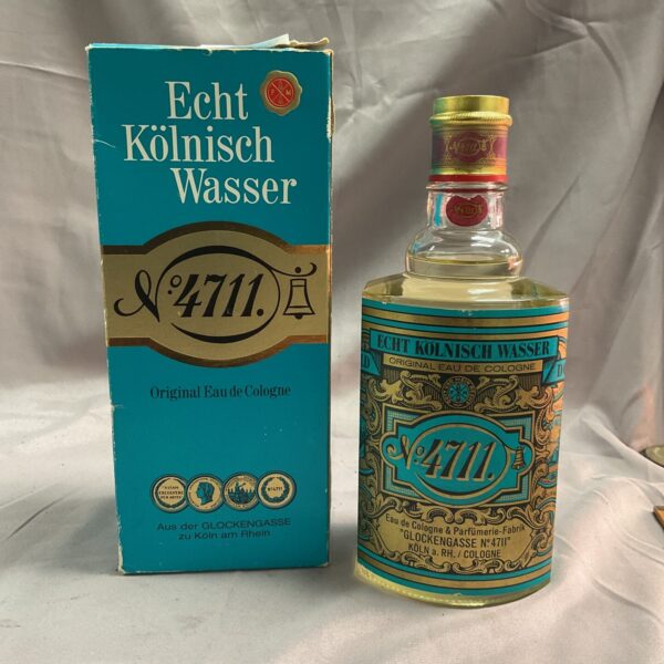 Vintage 4711 Echt Kölnisch Wasser cologne bottle, classic German fragrance.