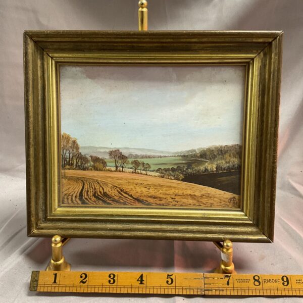 J Dellemore oil painting of rolling hills in the Chilterns.