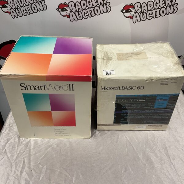 Boxed Microsoft BASIC 6.0 software with Smartware II, vintage computing.