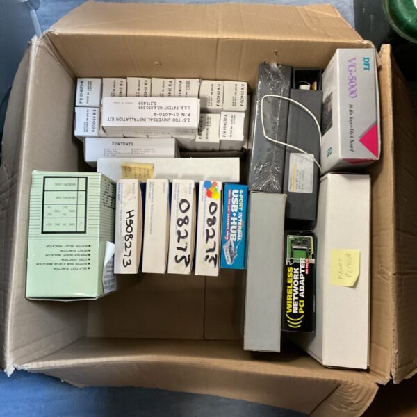 Mixed lot of vintage PC accessories including VGA cards and USB hubs.