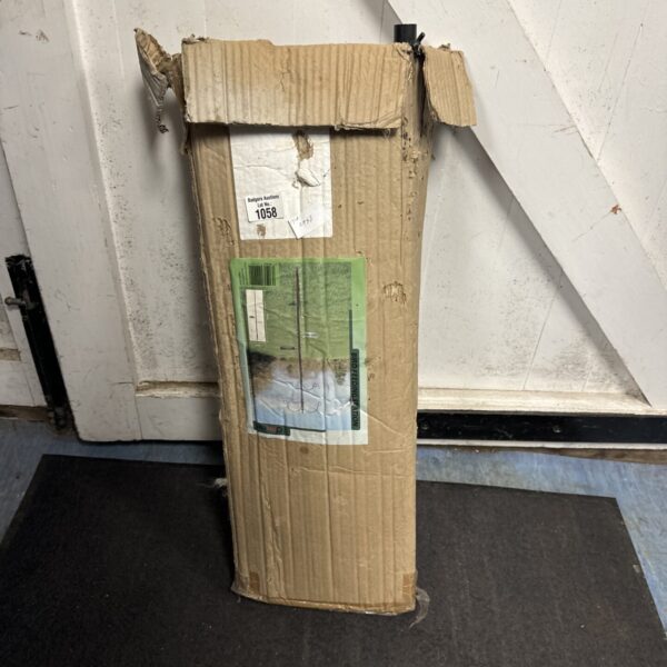 Damaged cardboard box containing a Divcuts garden bird feeder station.