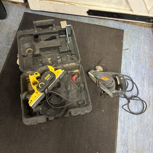 Stanley Fatmax power planer in original carry case for woodworking.