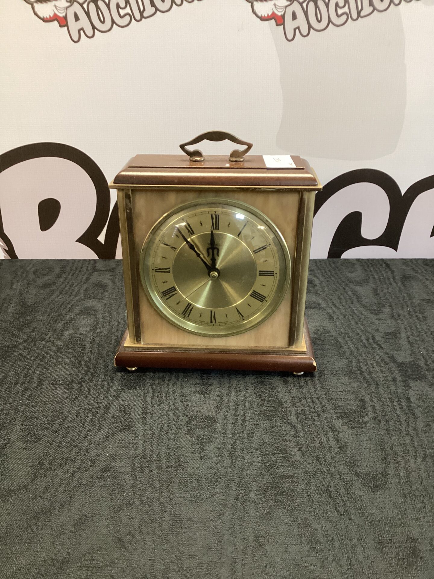 241 Metamec Brass and marble mantle Clock