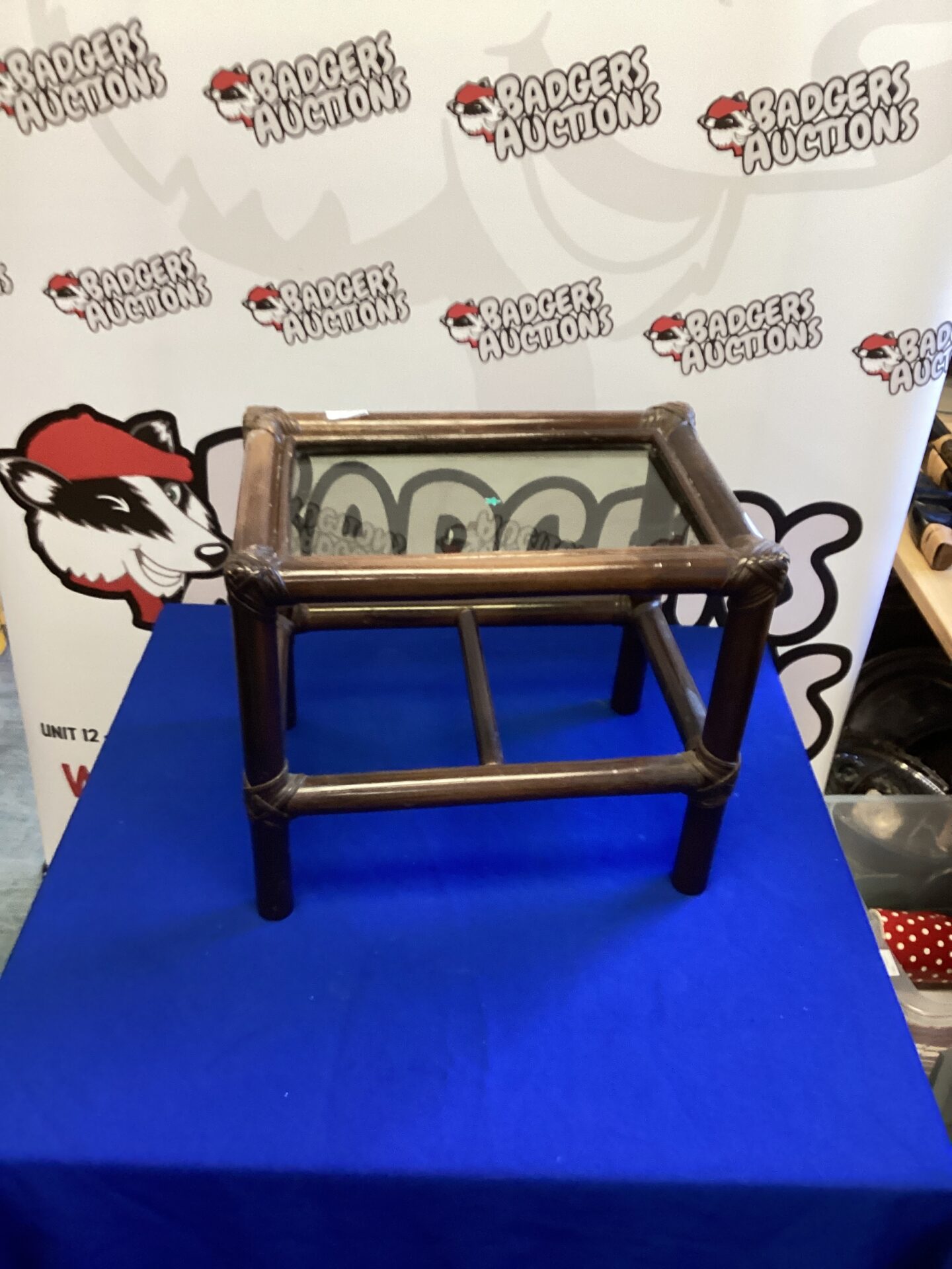 264 Small Bamboo and Glass Coffee Table