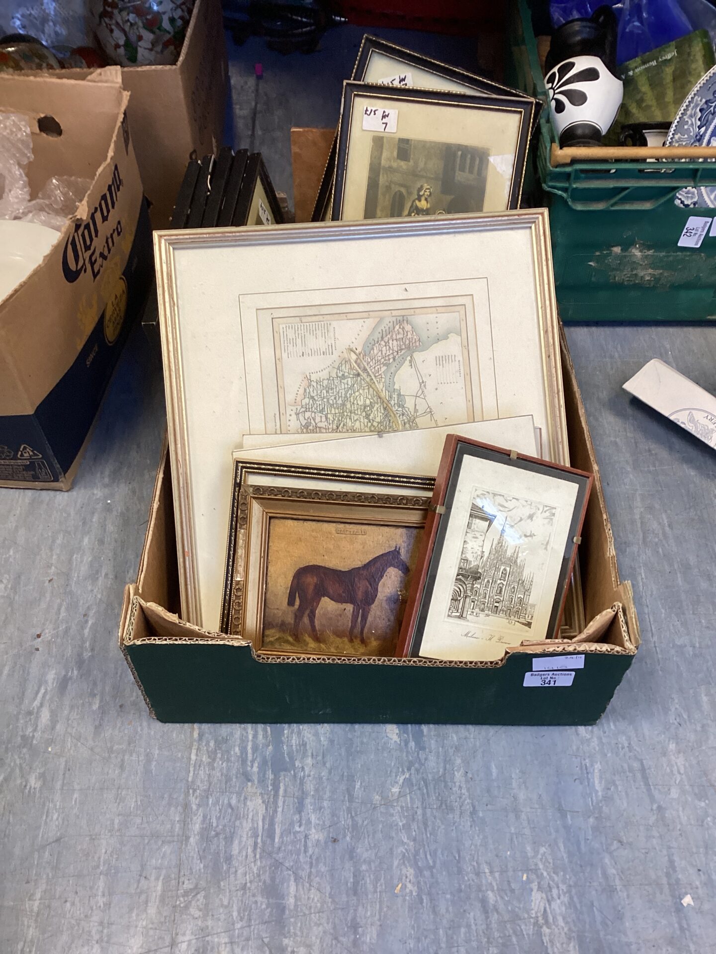 341 Box of mixed art work and drawings