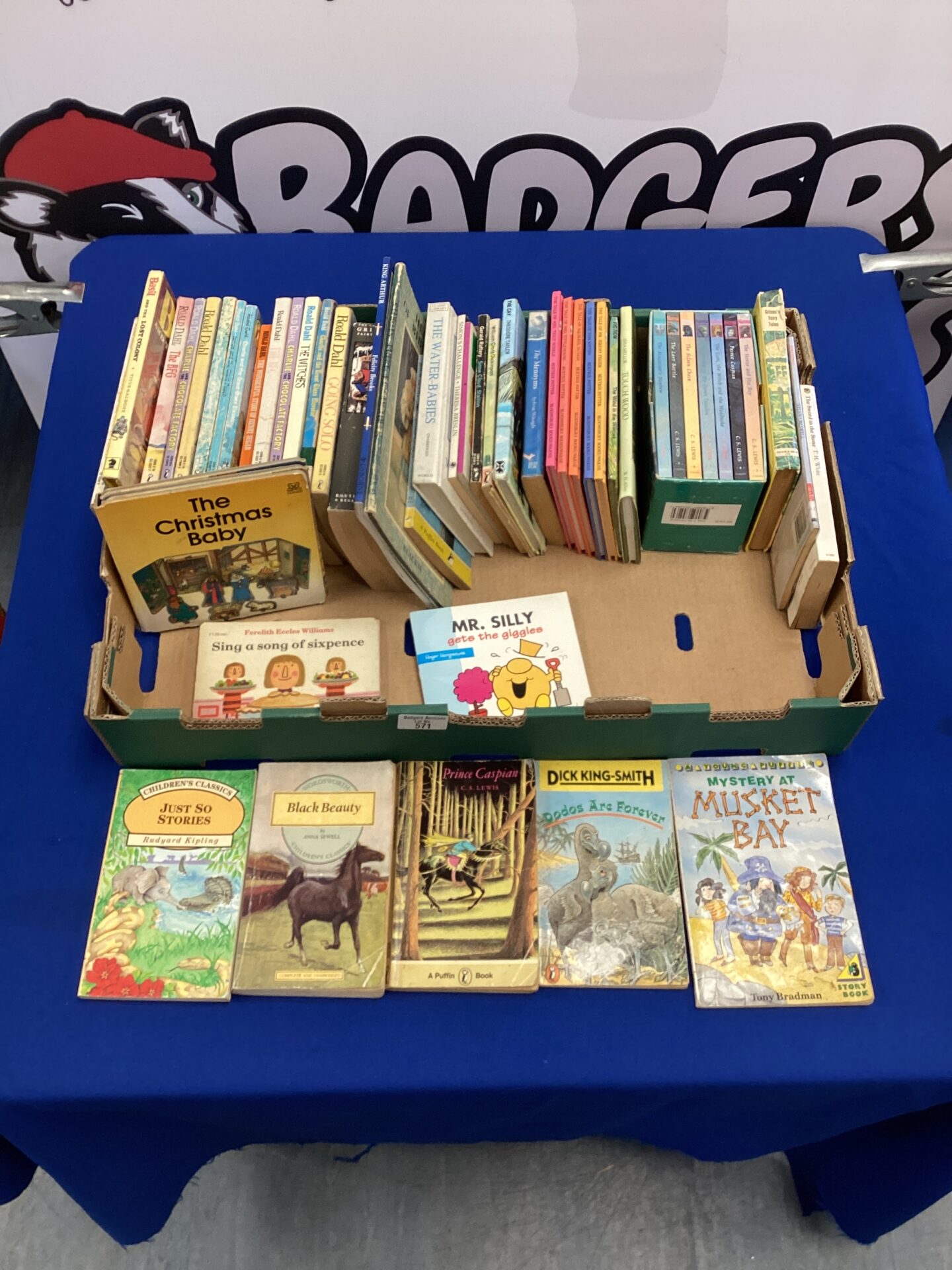 571 Tray of children’s books inc roald dahl & c.s lewis story books