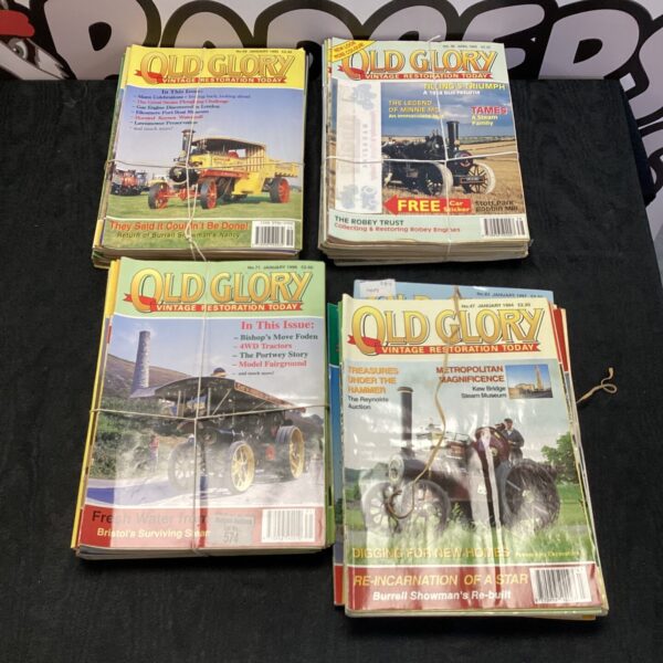 Bundle of vintage Old Glory tractor magazines for collectors.