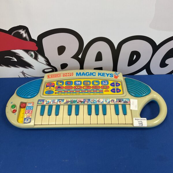 Colourful Vtech Little Smart Keys keyboard for children's musical learning.