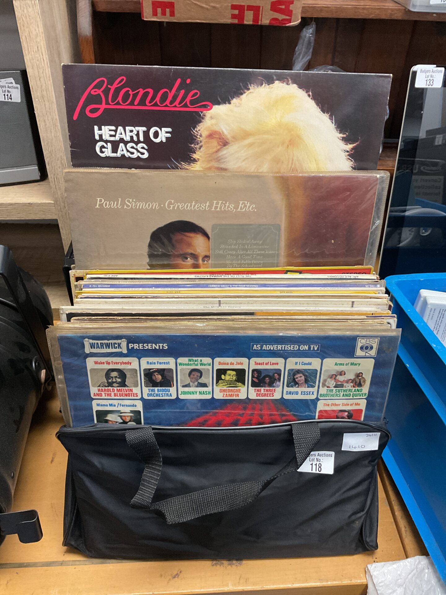 118 Collection of 12” vinyl records including Blondie and Paul Simons