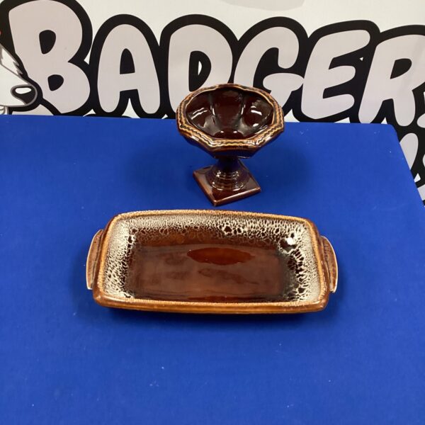 Vintage Kingsbridge Devonshire Pottery tray with warm glaze.