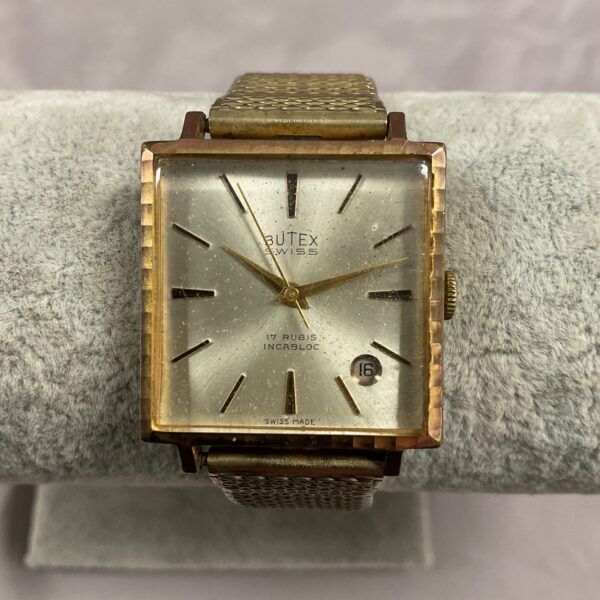 Gold-toned vintage Butex Swiss watch from the 1960s.