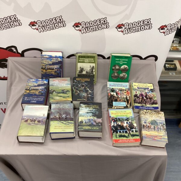 Vintage lot of Point to Point racing books for collectors.