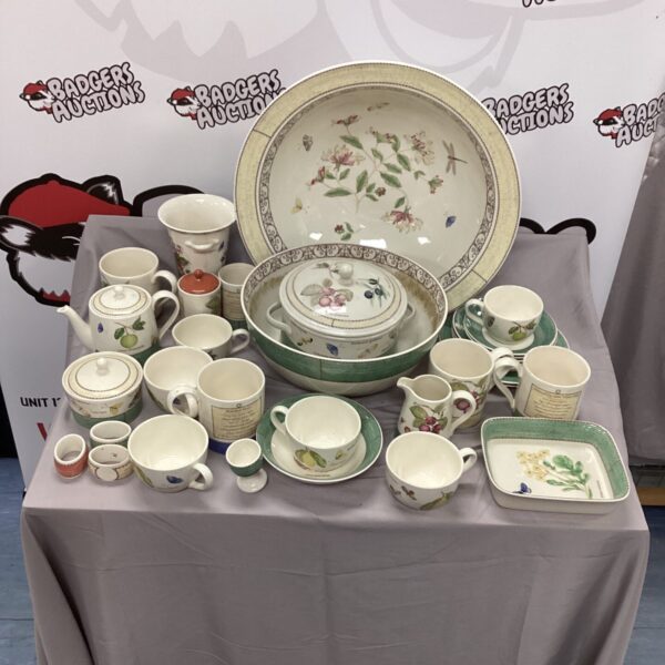 Large collection of Wedgwood Sarah's Garden pottery with floral designs.