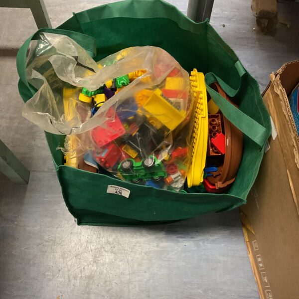 Colourful lot of childrens building blocks for creative play.