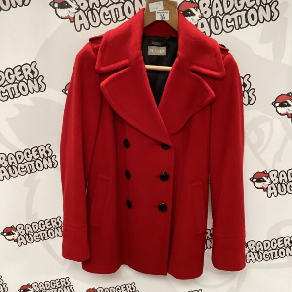 Red Planet size 10 ladies coat, front view.