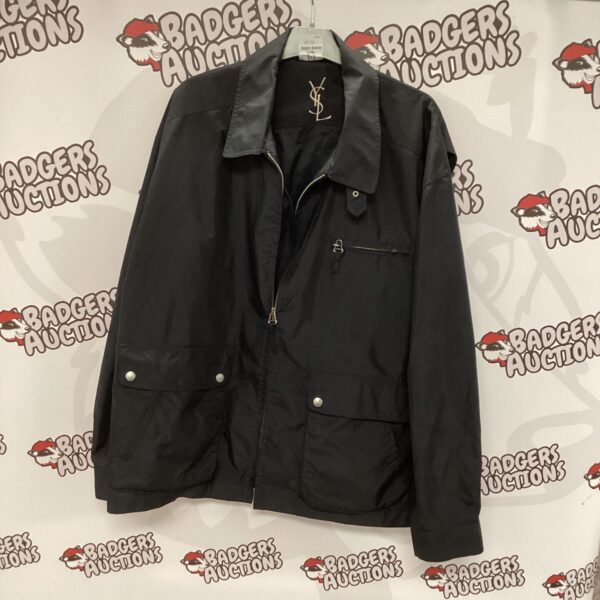 Black YSL mens jacket, designer Saint Laurent fashion.
