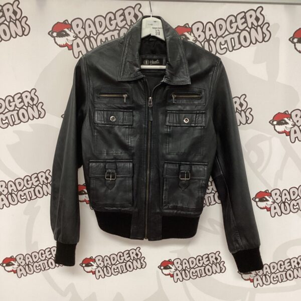 Medium size Heeli leather jacket with biker style detailing.