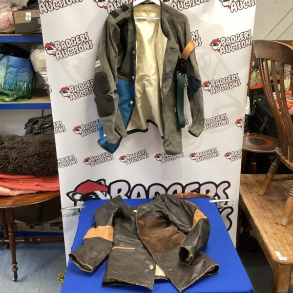 Vintage leather shooting jackets by Truttman and Akah.