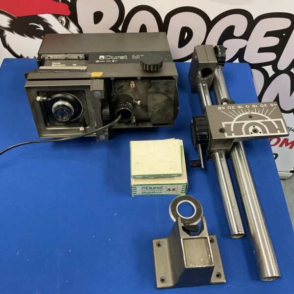 Vintage Durst Bimacon M705 enlarger head for darkroom photography.