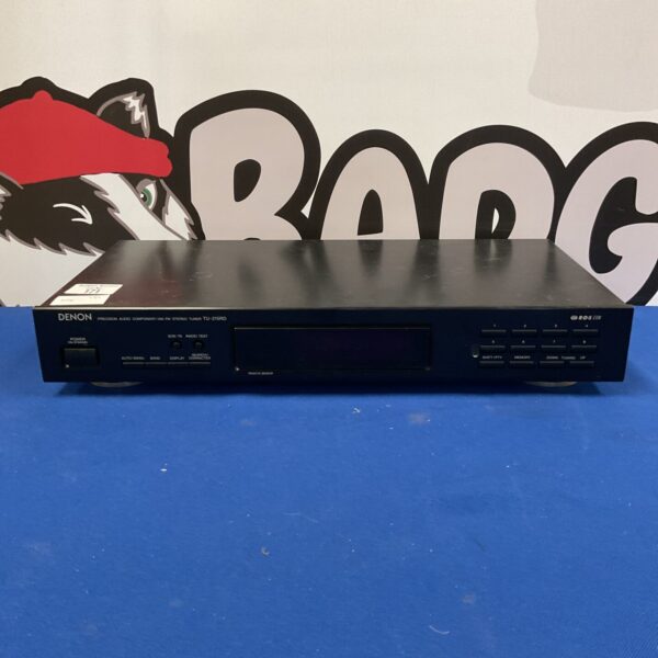Vintage Denon TU-215RD am/fm stereo tuner in black.
