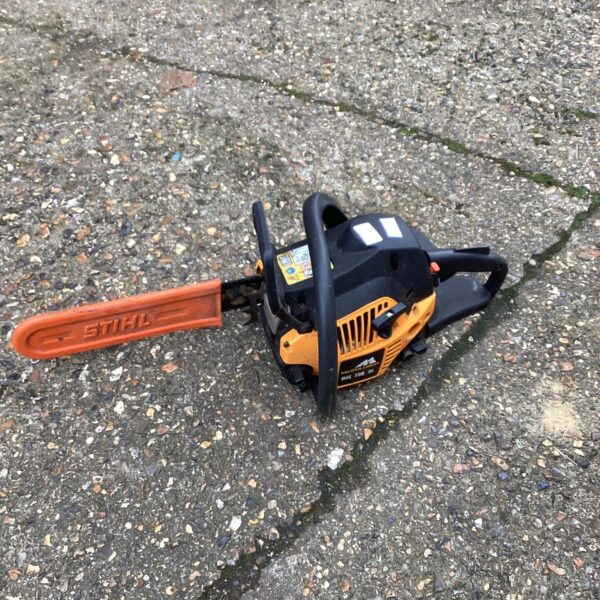 Vintage McCulloch petrol chainsaw for garden and DIY tasks.