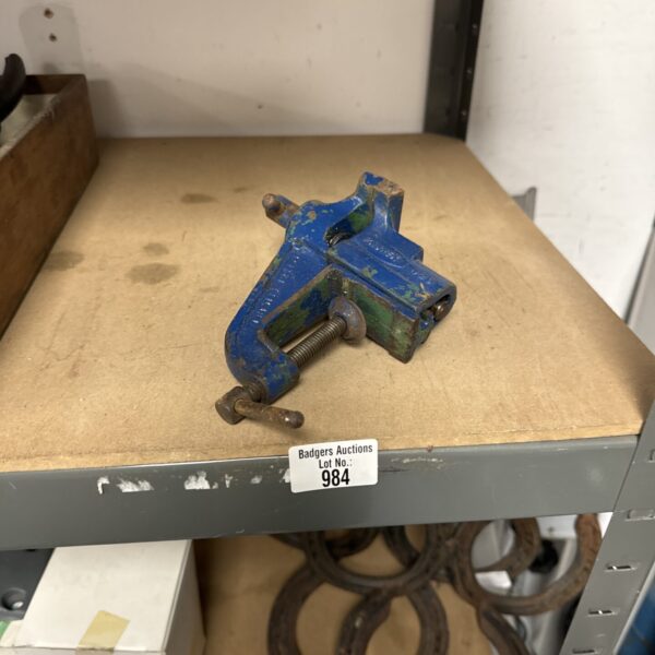 Vintage Fabrex 420 bench vice for metalworking and workshop use.