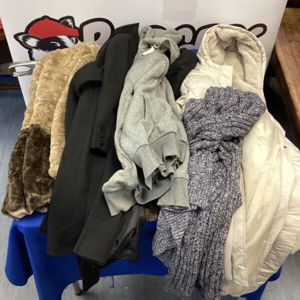 Mixed lot of coats and jumpers from Next and Primark.