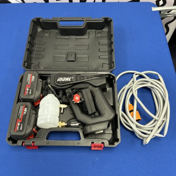 Mdhl cordless paint sprayer in open carry case.