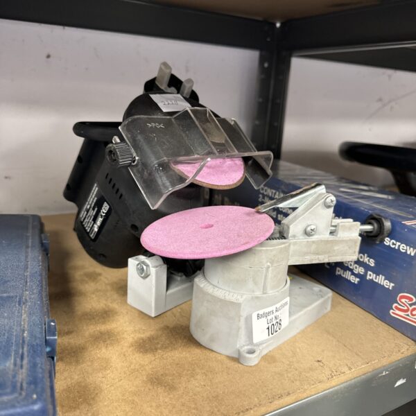 Intertek chainsaw sharpener tool for blade maintenance.