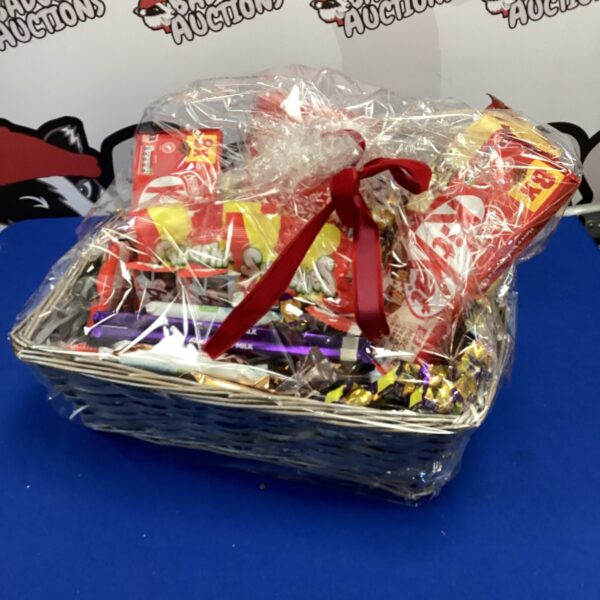 Chocolate gift hamper with Kit Kat, Dairy Milk and Twix selection.