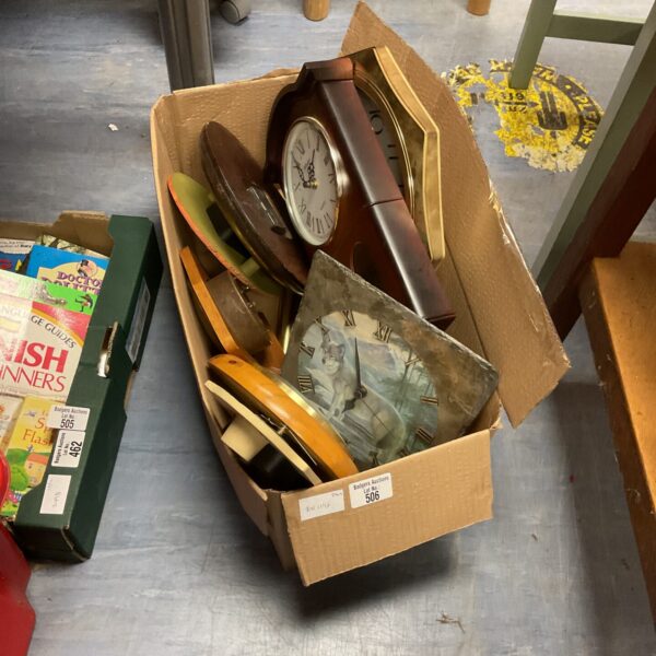 Mixed lot of vintage clocks for repair or display.