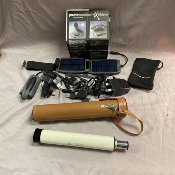 Power Monkey Explorer solar charger and pocket telescope kit.