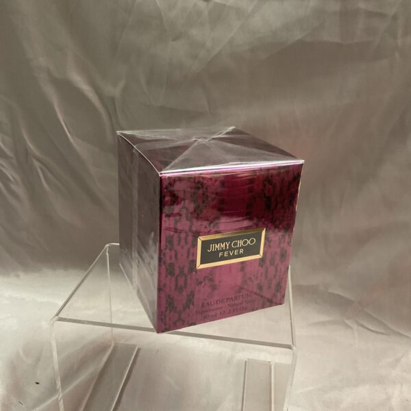 Sealed bottle of Jimmy Choo Fever perfume in original packaging.