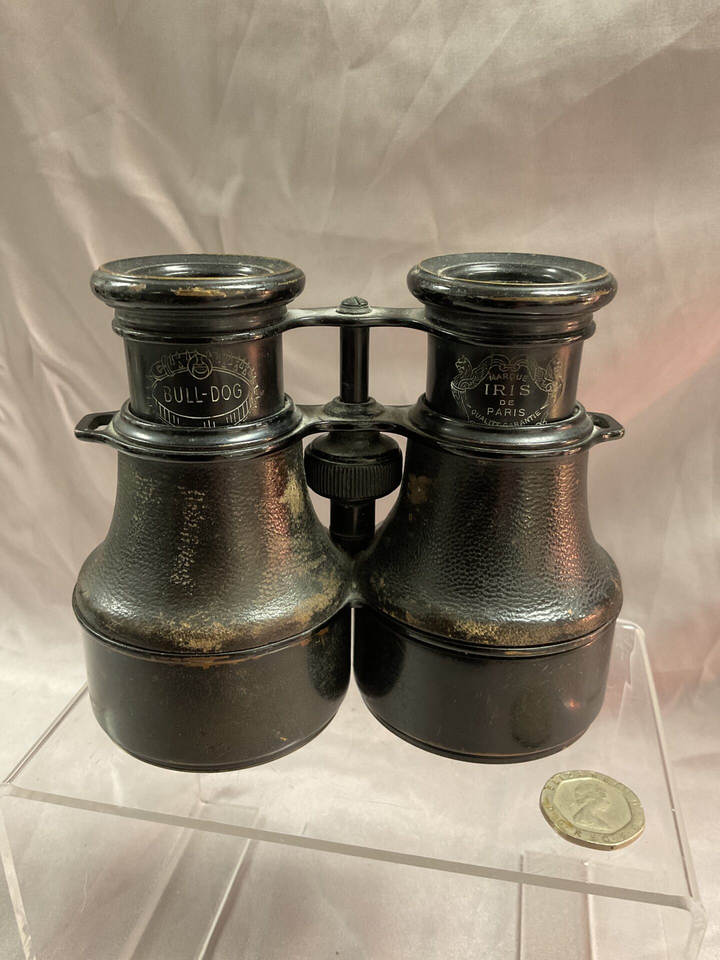 760 Pair of Edwardian Iris Marque de Paris Bull-dog Field binoculars