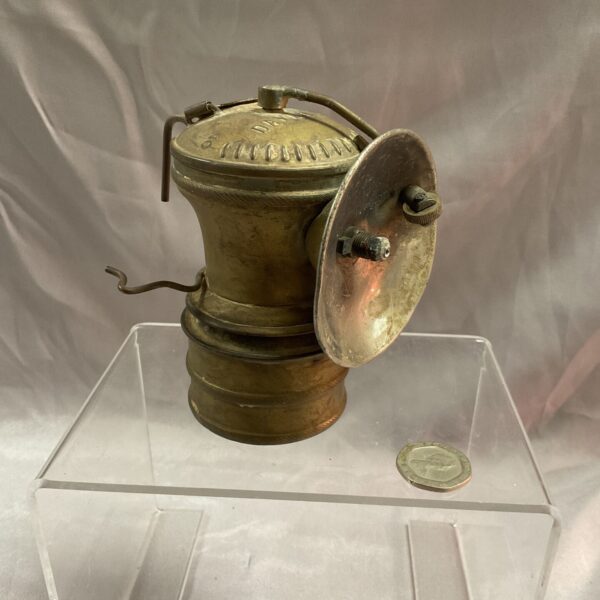 Antique brass acetylene cycle lamp for vintage bicycles.