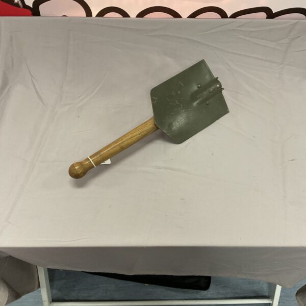 Vintage 1964 German trenching tool with wooden handle.