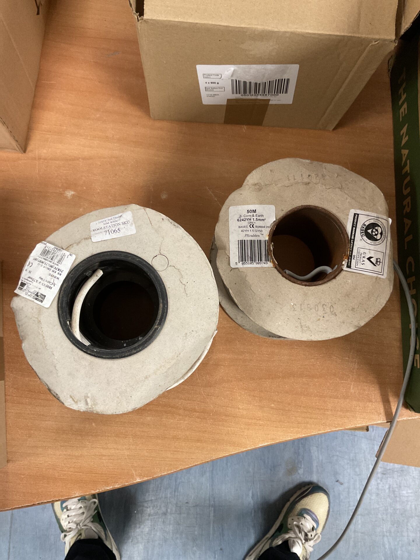 964 Two reels of electrical cable