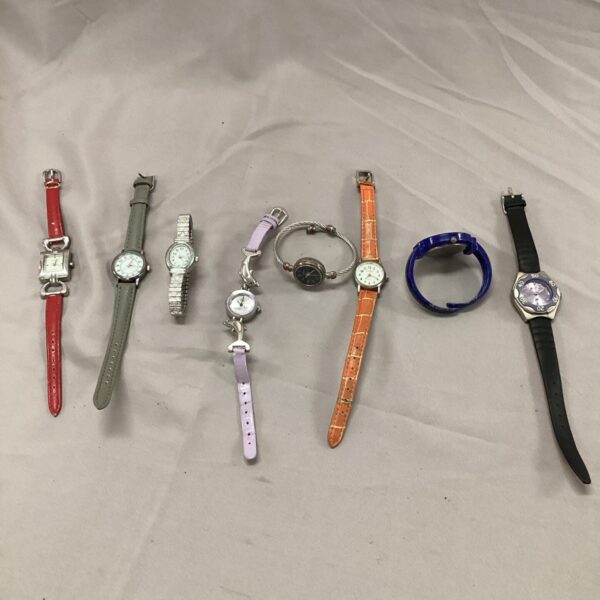 Vintage wristwatches lot, colourful fashion timepieces for collectors.