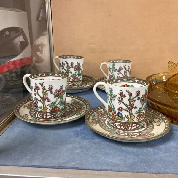 Vintage Coalport coffee set with delicate floral design.