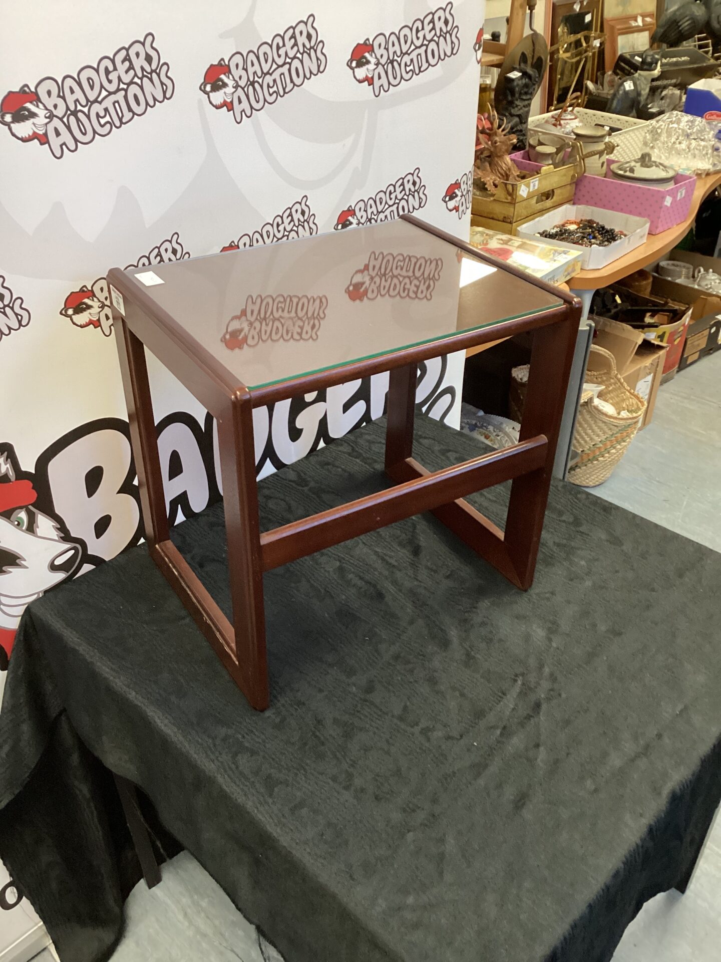 259 Mahogany Glass topped small Table