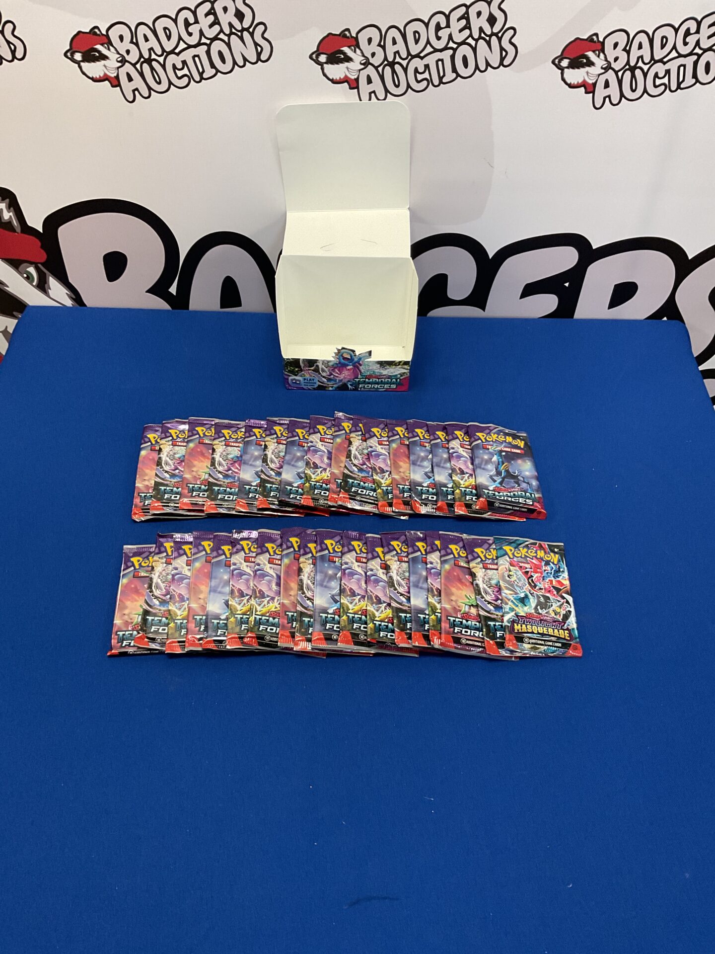 368 Box of mixed opened pokemon booster packs