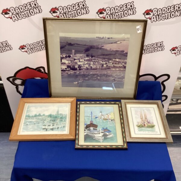 Set of four framed prints including a limited edition Marlow Lock print.