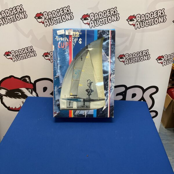 Detailed model boat from the 32nd America’s Cup in Valencia.