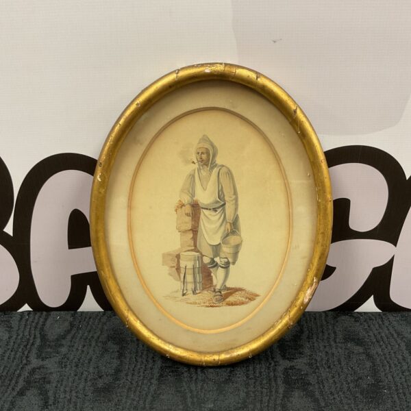 19th-century watercolour painting of a farmer by Charles Joseph Hull Mandel.